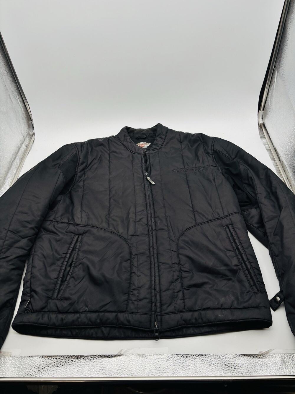 Harley Davidson FXRG Lightweight Jacket Liner Mens Medium Puffer Black Coat